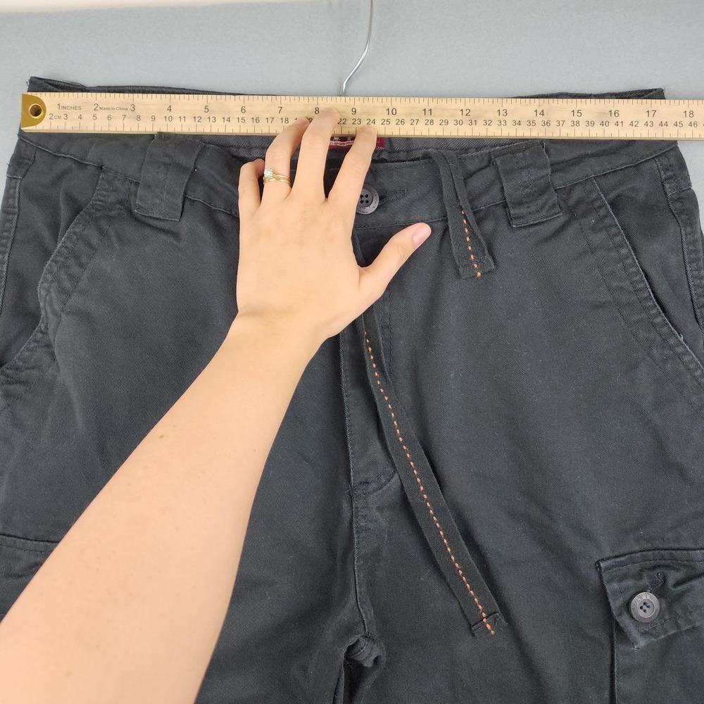 Matchstick Pants Mens 35x32 Black Cargo Canvas Workwear Utility Drawstring READ - Picture 4 of 11